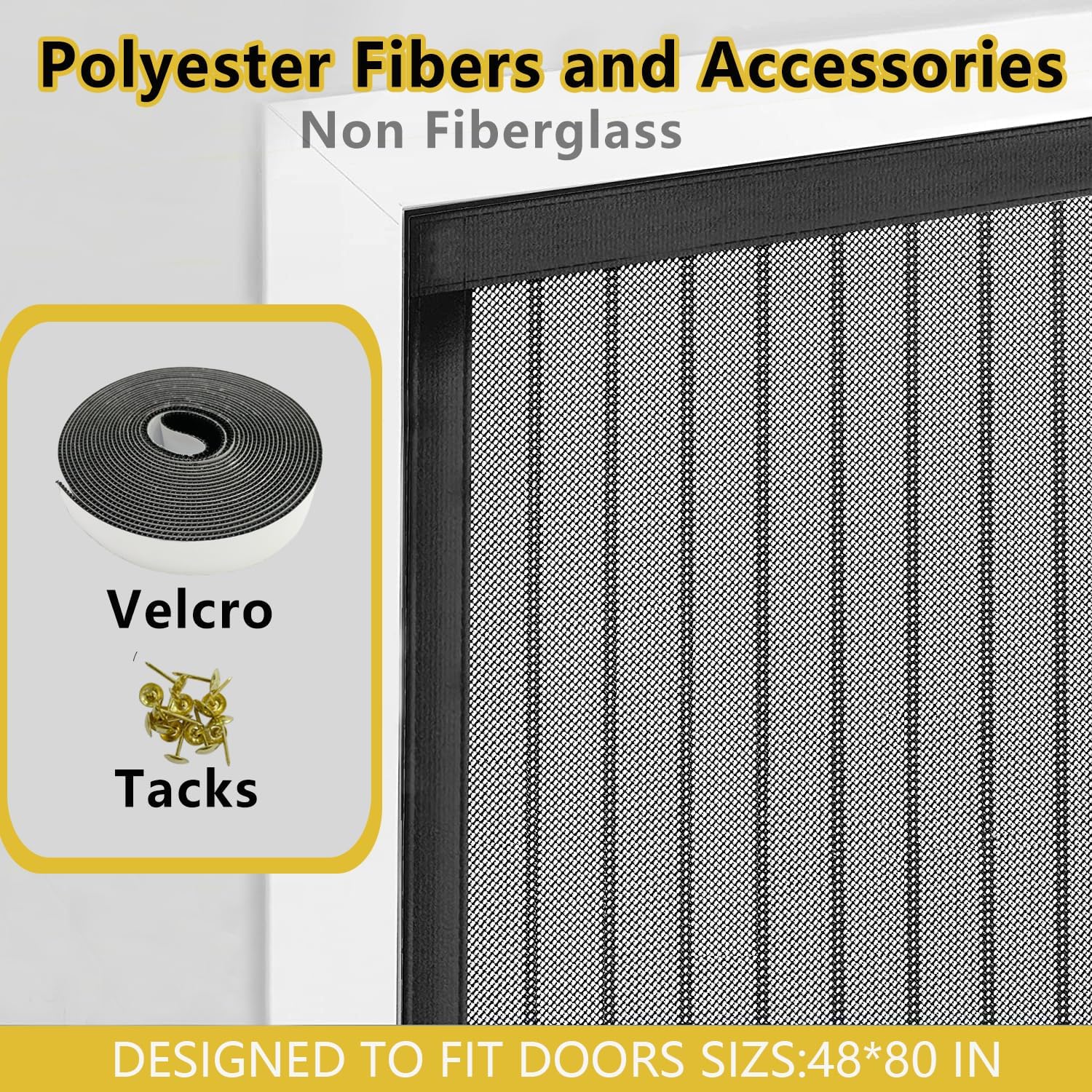 Thumbnail 6 de Elytsemoh Magnetic Screen Door 48x80-Inch