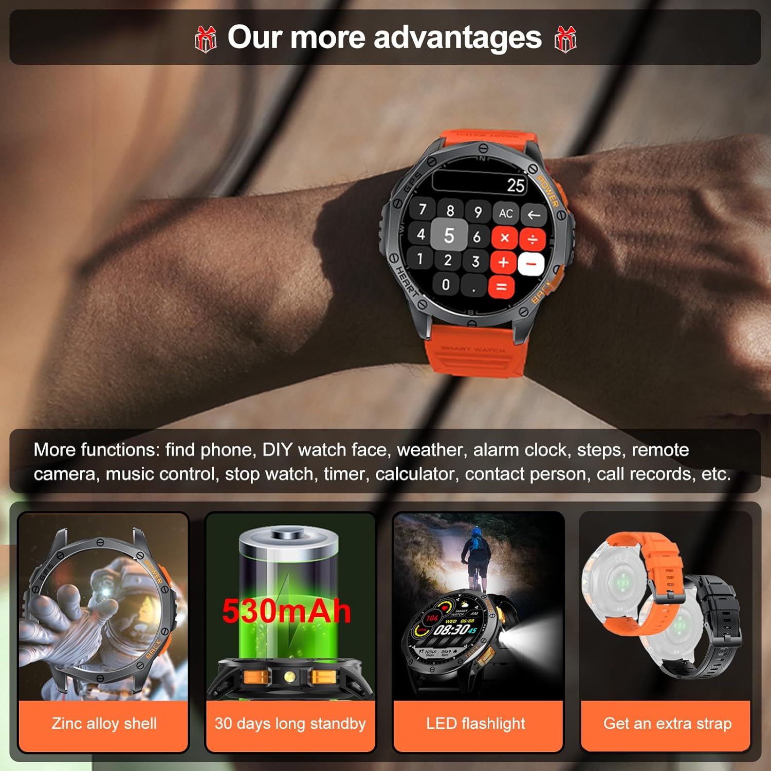 Thumbnail 5 de Military Smart Watch 1.43" AMOLED, GPS, 170+ Modes