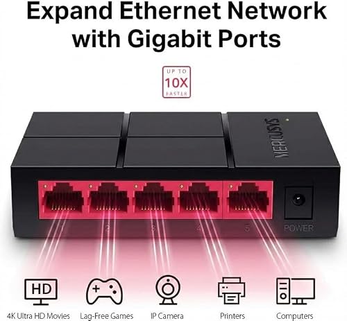 Thumbnail 2 de Mercusys MS105G: Switch 5 Puertos Gigabit Plug & Play, silencioso y eficiente
