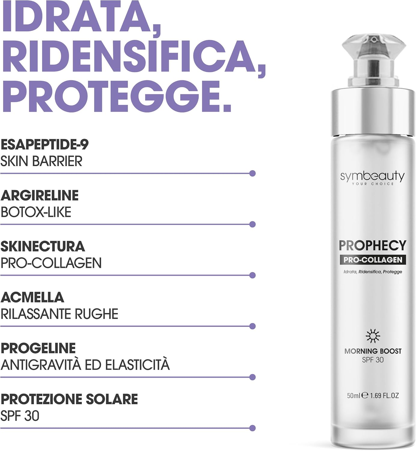 Thumbnail 4 de PROPHECY Crema Viso Antirughe Donna - Azione PRO-AGE Avanzata con 3 Peptidi Biomimetici, SPF 30 e primer make‑up
