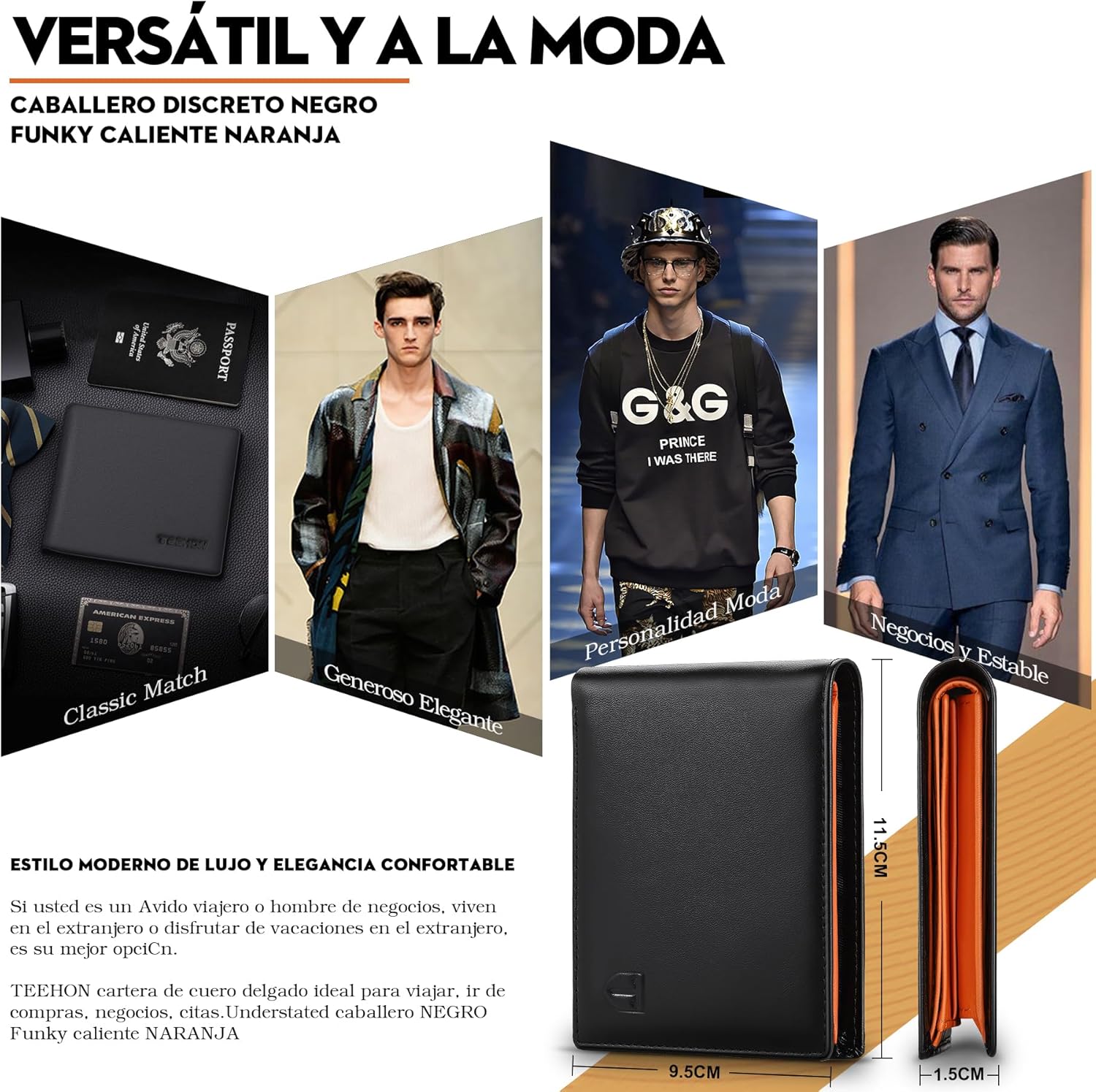 Detalle de TEEHON Cartera RFID 10 ranuras 🧾