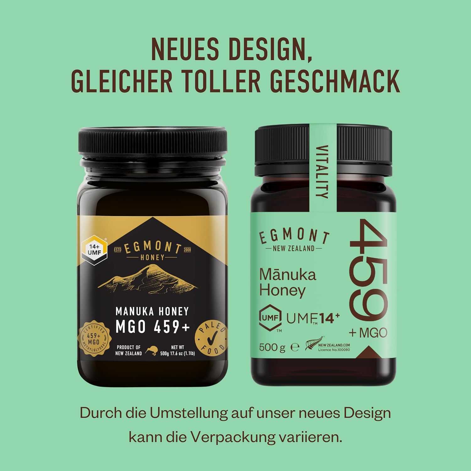 Detalle 2 de Egmont Honey Manuka Honig 459+ MGO 14+ UMF 500 g – 100% Roher Neuseelandischer Honig, zertifiziert
