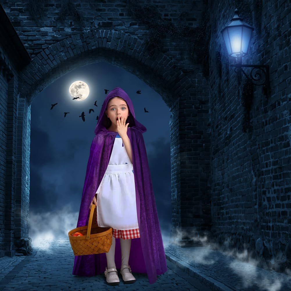 Detalle de AOOWU Halloween Hooded Cape Witch Cosplay Accessory (150cm/59in) for Adults