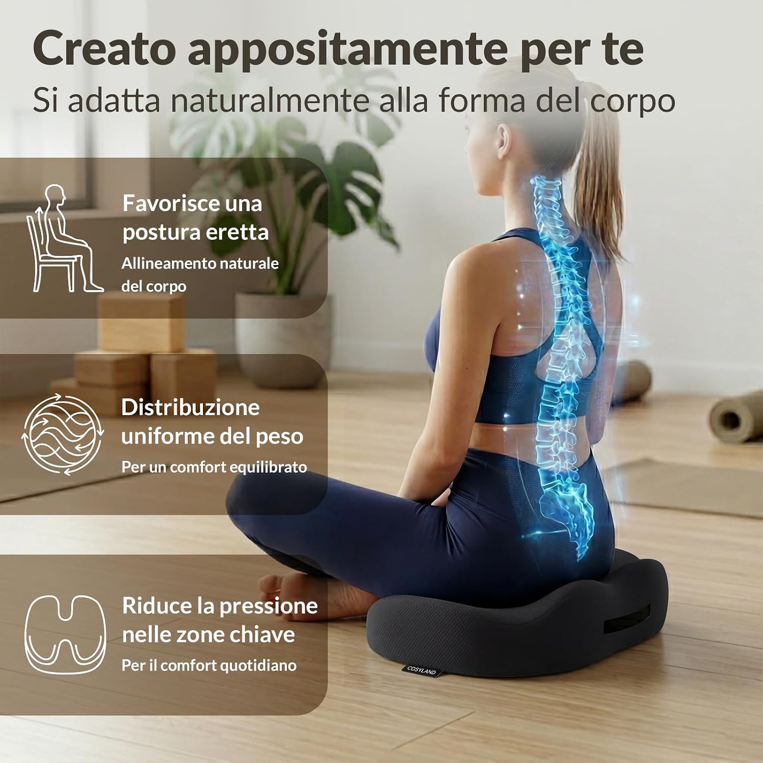 Thumbnail 1 de COSYLAND Cuscino Sedia Ufficio in Memory Foam – comforto, sicurezza e versatilità