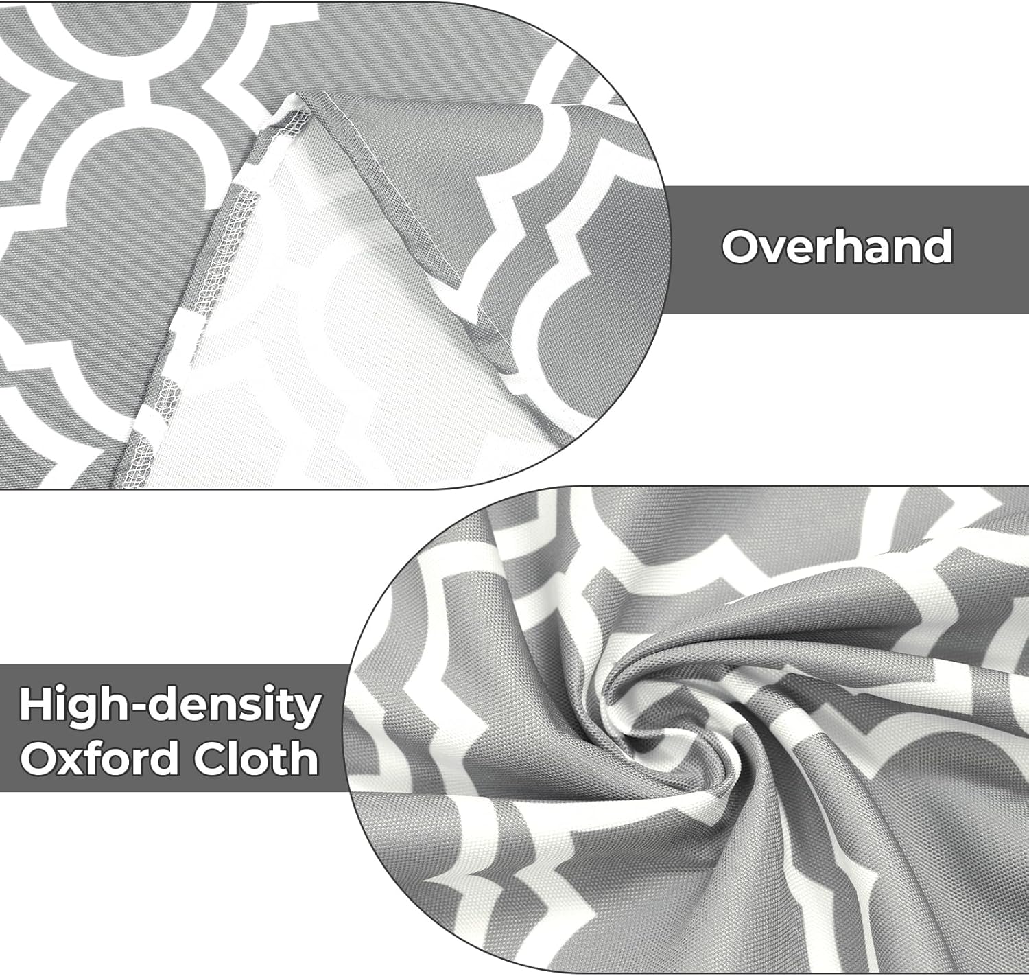 Thumbnail 6 de Eternal Beauty Rectangle Indoor & Outdoor Splashproof Tablecloth with Umbrella Hole and Zipper, Grey (132 x 178 cm)