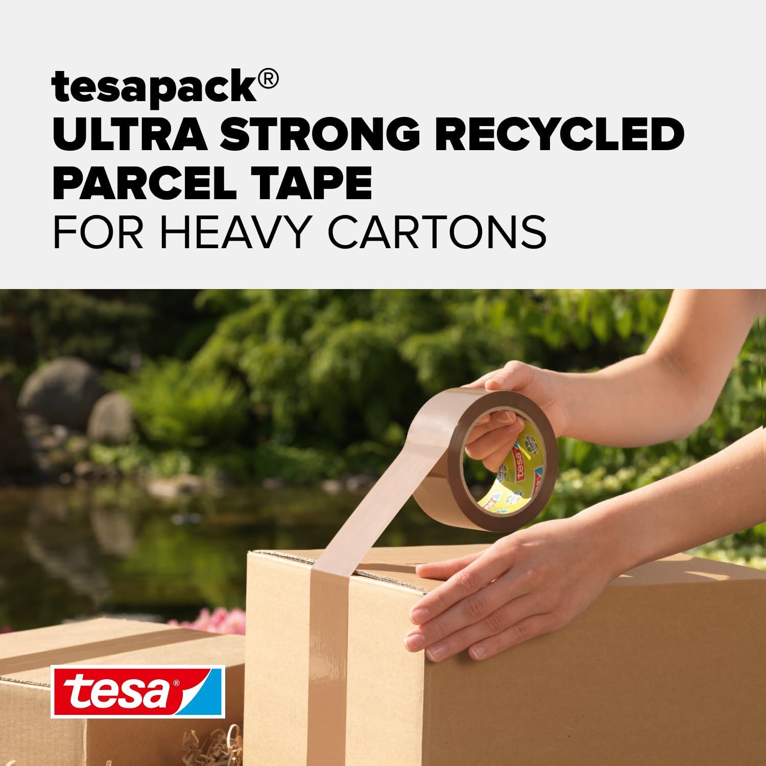 Thumbnail 1 de tesapack ULTRA STRONG RECYCLED packing tape (brown) – 90% recycled plastic, very tear-resistant