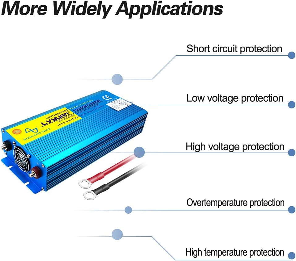 Thumbnail 2 de Cantonape 1500W Pure Sine Wave Inverter 12V to 230V 📺