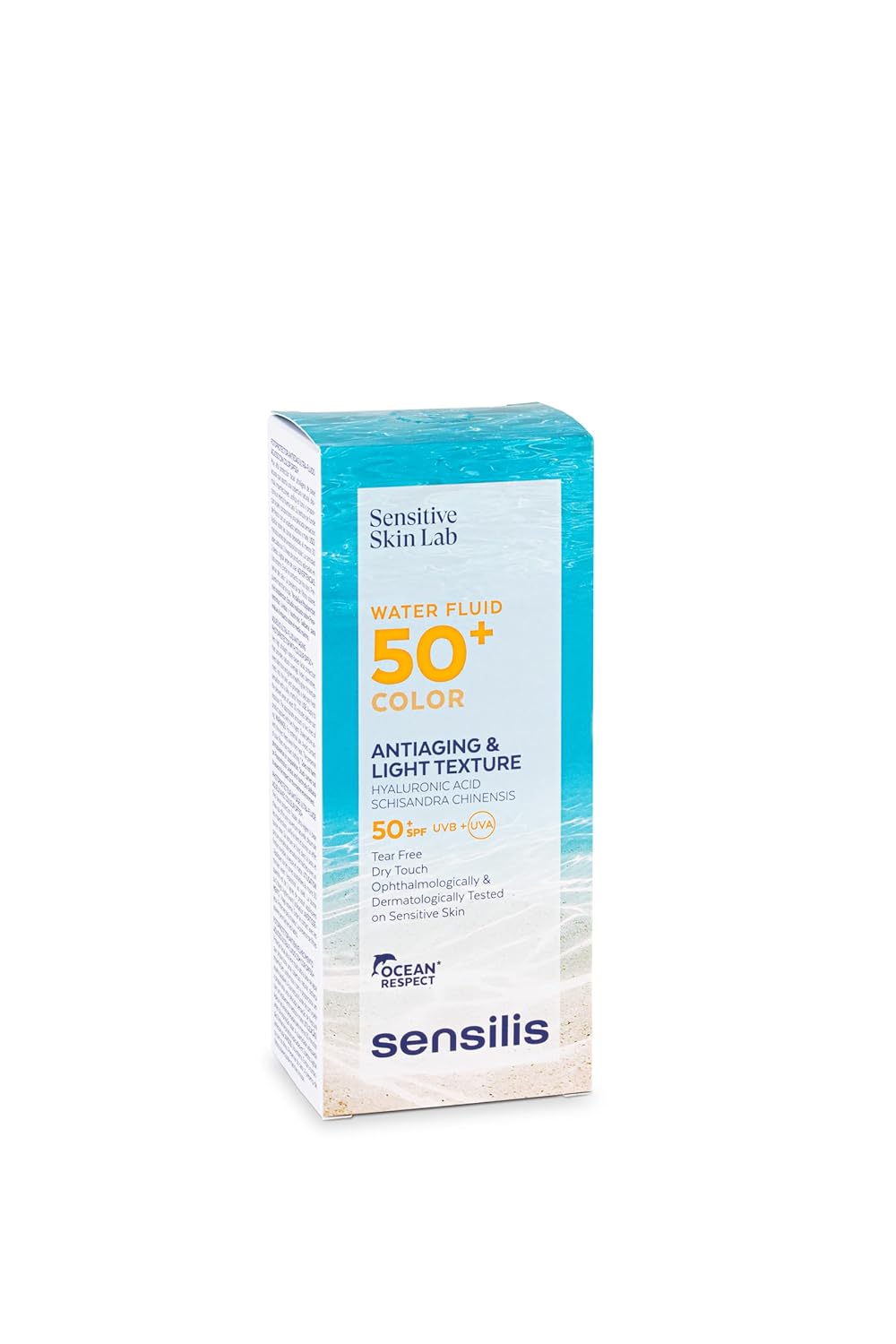 Detalle 2 de Sensilis Water Fluid 50+ Colour: Ultraleichter Sonnenschutz SPF50+ mit Hyaluronsäure, Allantoin und Vitamin E (40 ml)