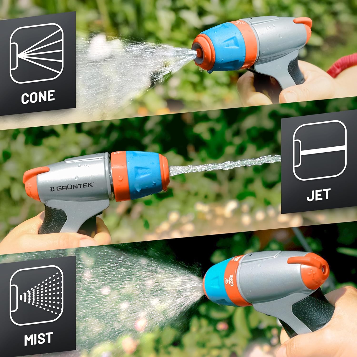 Thumbnail 5 de GRÜNTEK Pistola da giardino in metallo regolabile