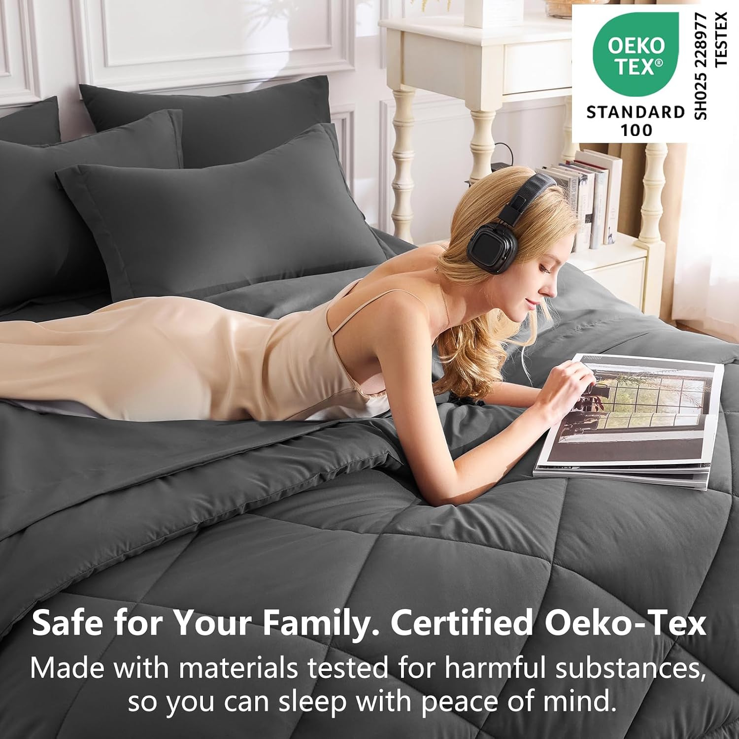 Thumbnail 2 de CozyLux Queen 7-piece Comforter Set