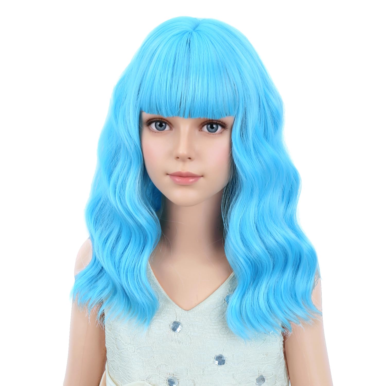 Detalle 2 de PATTNIUM Short Wavy Wig with Bangs 12-inch