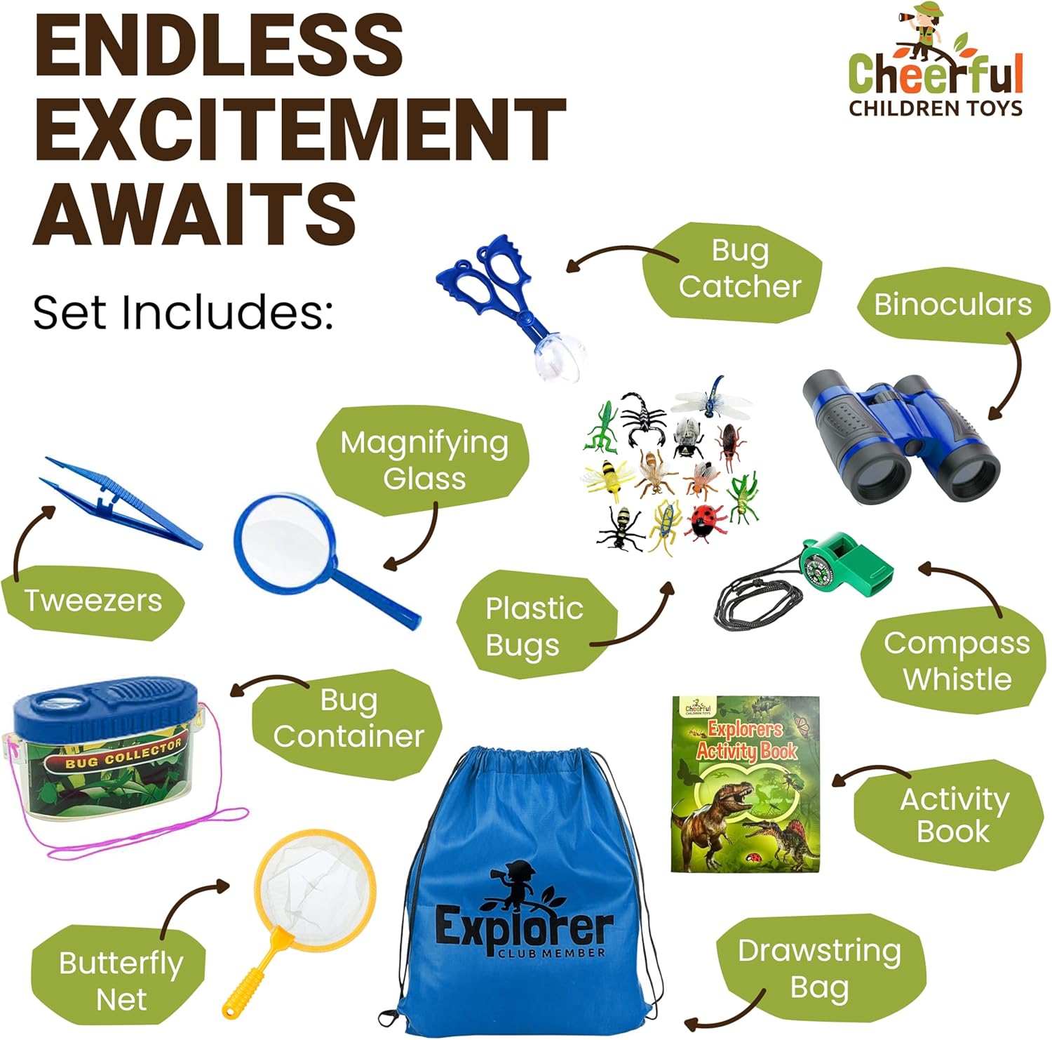 Detalle de Premium Kids Explorer Kit with Sturdy Accessories (Blue) – 3-7 Years
