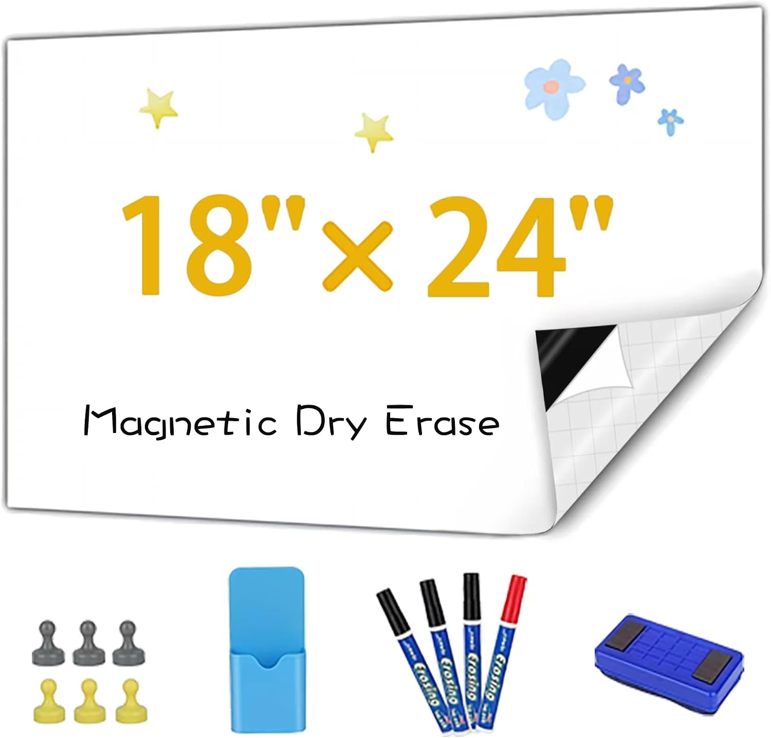 Detalle de Babenoun Magnetic Whiteboard Contact Paper, 45 × 60 cm, Cut-to-Size Dry-Erase Sheet