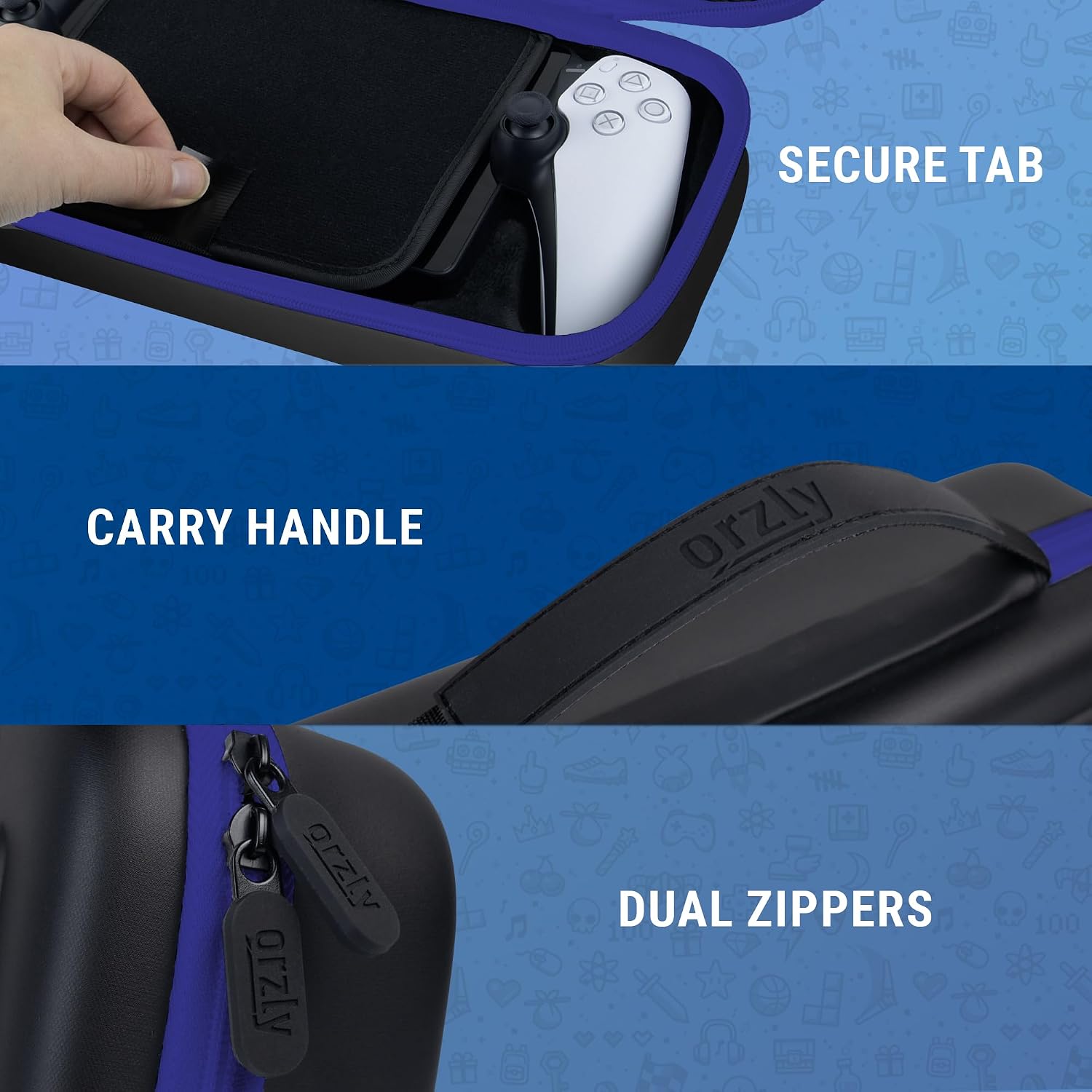 Detalle de Orzly PS5 Portal Carry Case (Gift Box Edition) – travel and storage protection with accessory storage