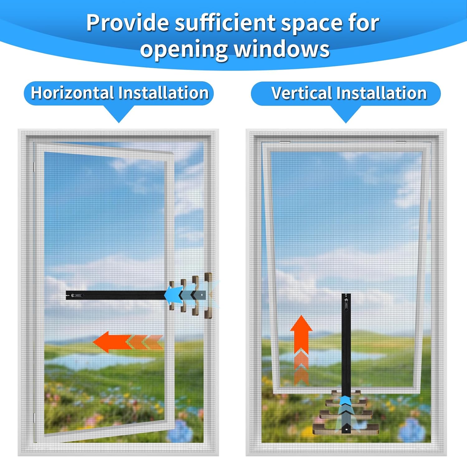 Detalle 2 de BKSAI DIY Window Net to Keep Bugs Out (Zip Opening, Cut to Size) 130x150CM