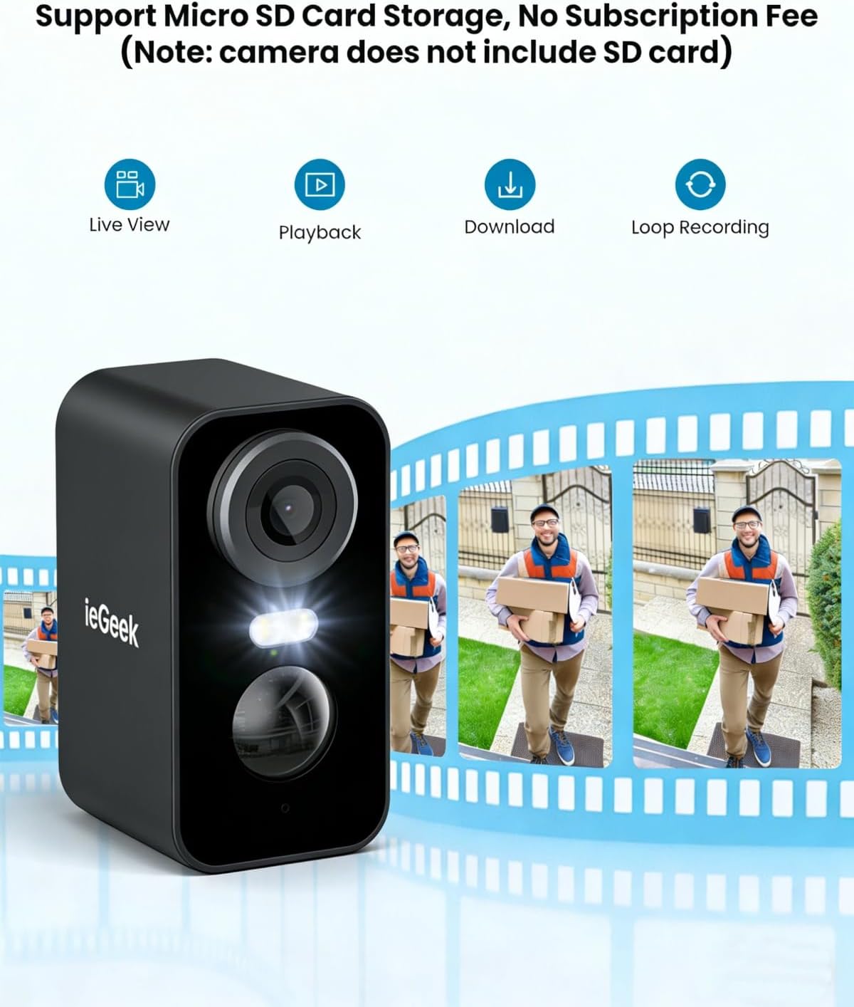 Detalle de ieGeek 2K Wireless Security Camera, 2 Pack