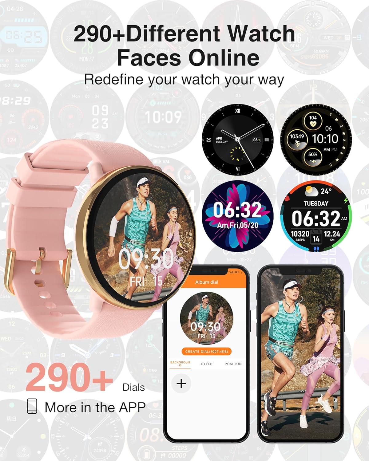 Detalle de Gerpeng Women’s Smart Watch — 1.43” AMOLED, 111 Sports, IP68, Call Function