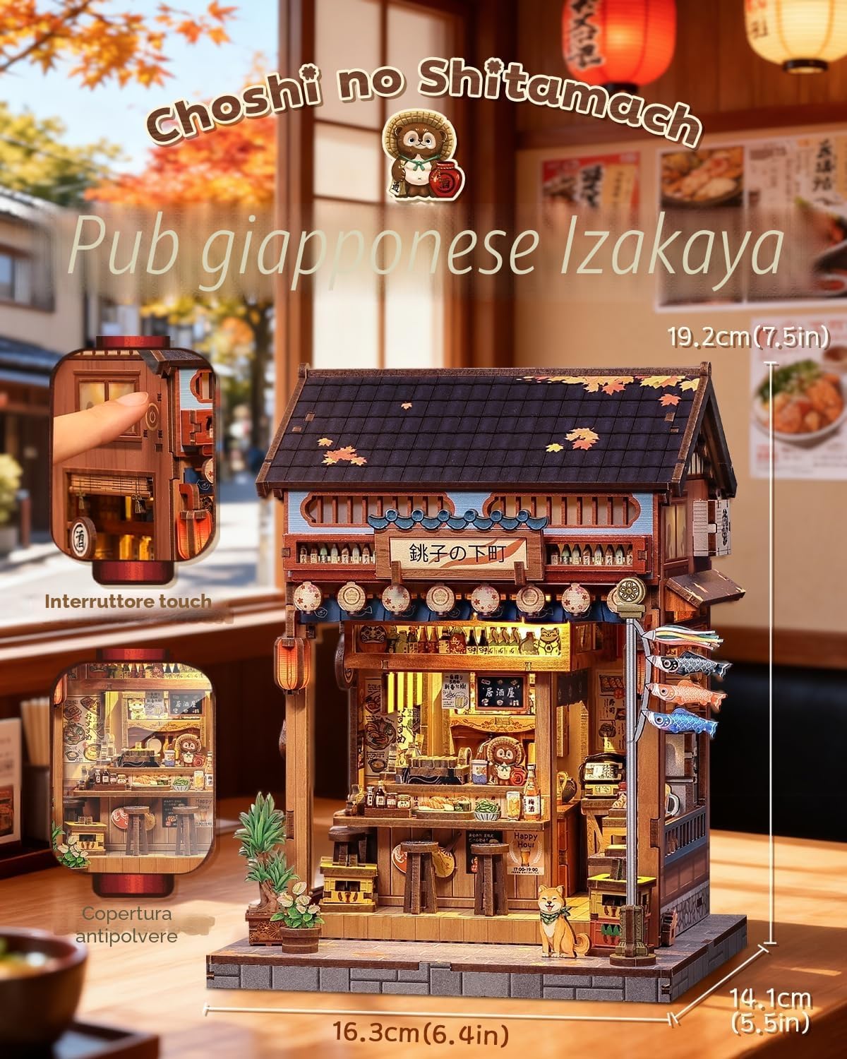 Thumbnail 1 de CUTEBEE Kit Book Nook per Adulti – Miniatura Izakaya Giapponese in Legno, Puzzle 3D