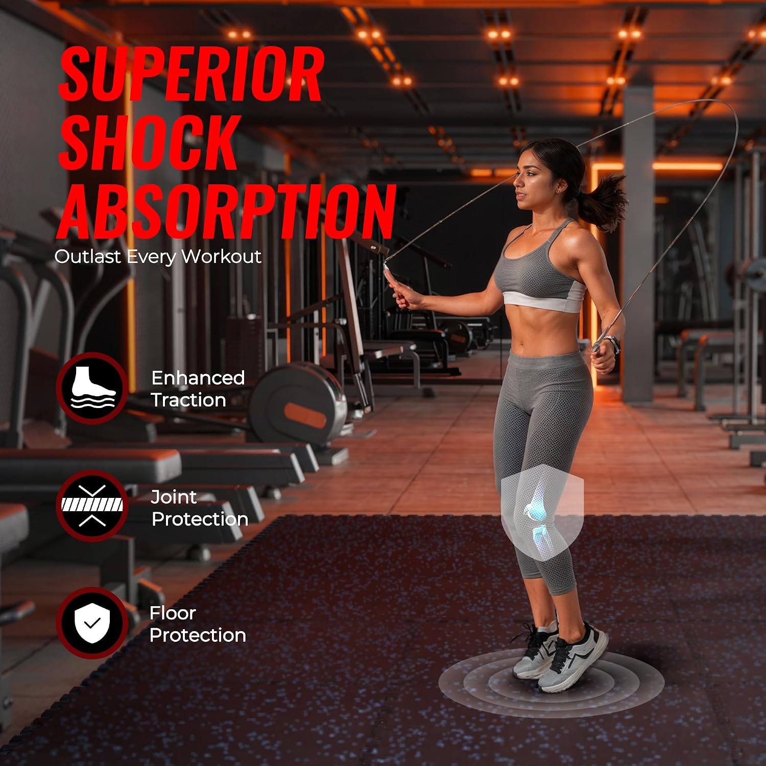 Detalle de SUPERJARE 0.79" Extra-Thick Exercise Mats for Home Gym ๐ท