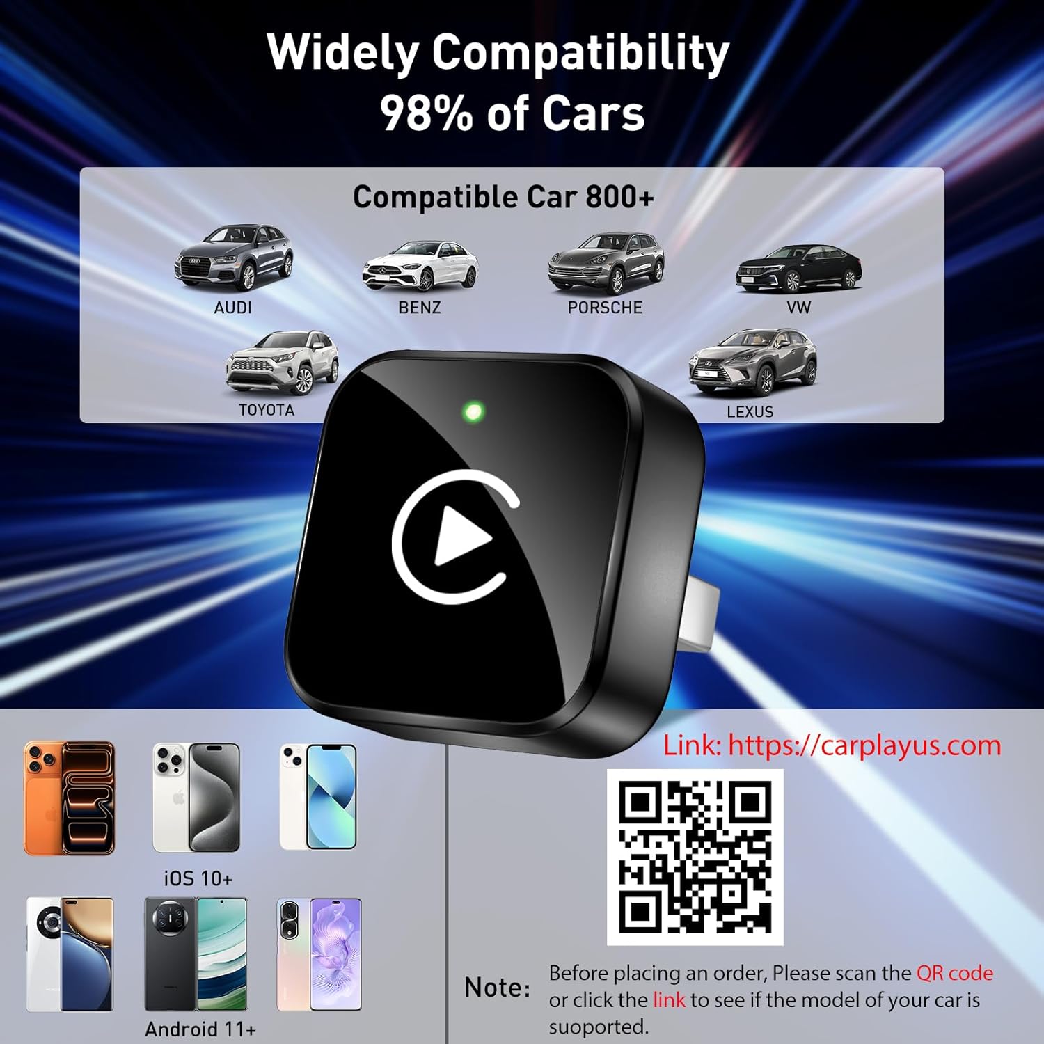 Detalle de iGENJUN Wireless CarPlay Adapter 2026