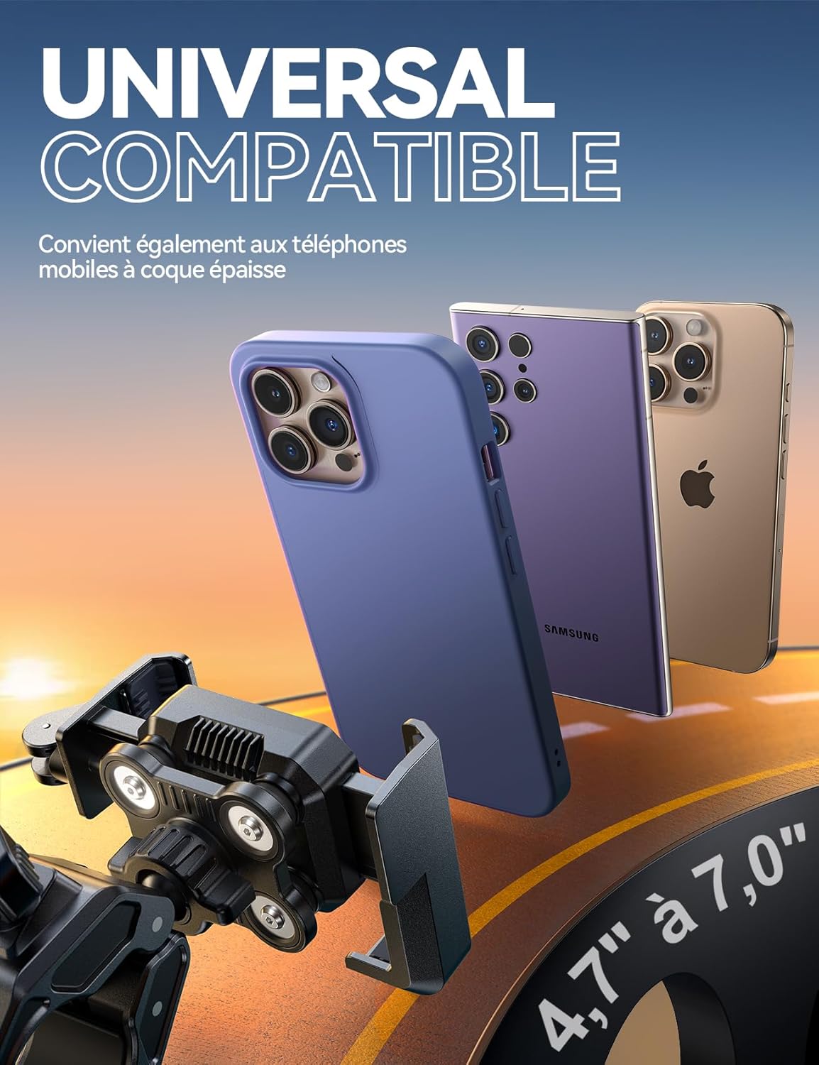 Thumbnail 6 de JOYROOM 2026 Support téléphone moto 360° 4 points