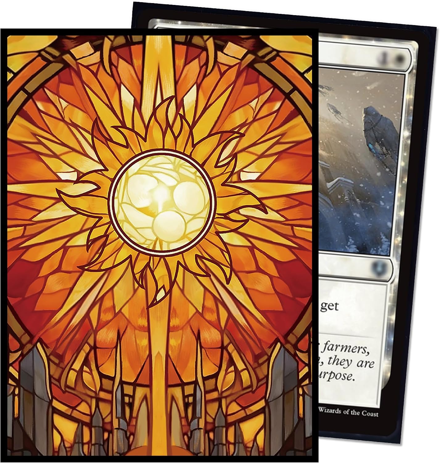 Thumbnail 6 de UAONO Druckkartenhüllen – Standard-Kartenhüllen für MTG, 91 × 66 mm, matte Textur, 100 Stück (gelbe Sonne)