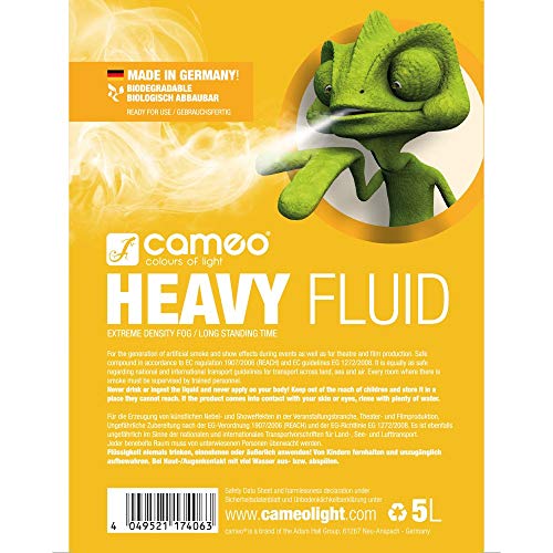 Detalle 2 de Cameo HEAVY FLUID 5 L — Fluide de fumée dense et longue tenue pour machines à fumée