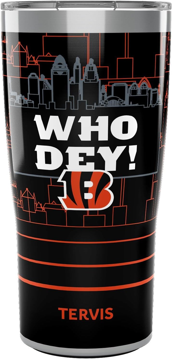 Detalle de Tervis Traveler NFL Cincinnati Bengals “Who Dey!” Triple Insulated 20oz Stainless Steel Tumbler