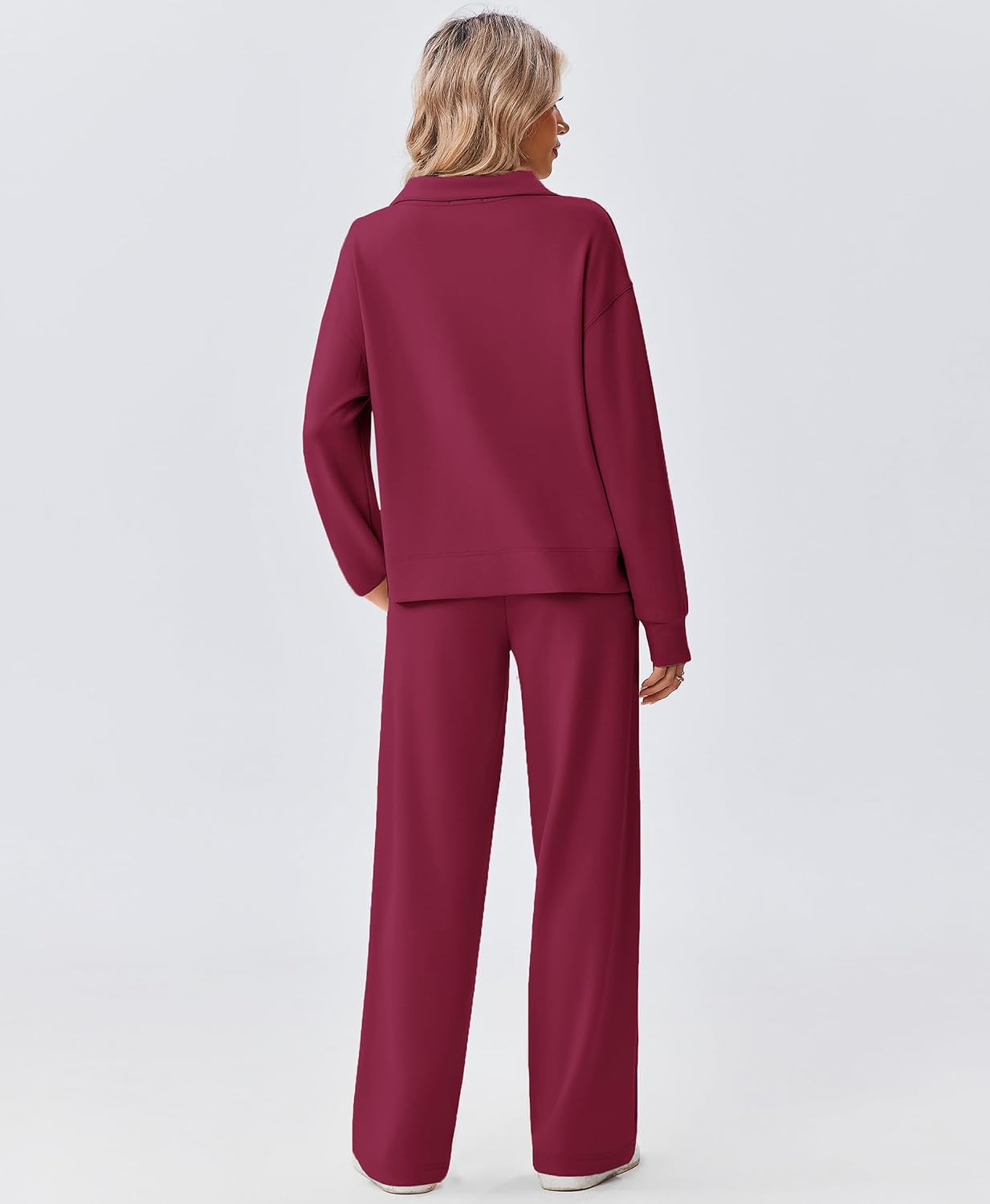 Detalle 2 de PINSPARK Women's Half-Zip Two-Piece Sweatsuit, Lightweight Stretch Fabric
