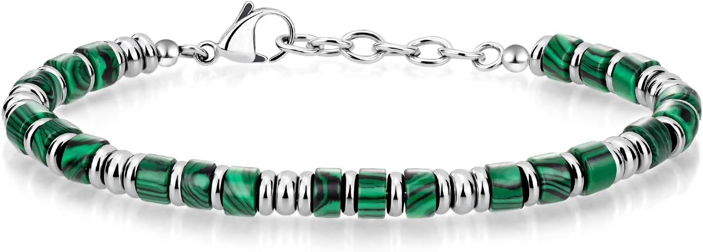Detalle de SIUMAL bracciale boho uomo in acciaio inox