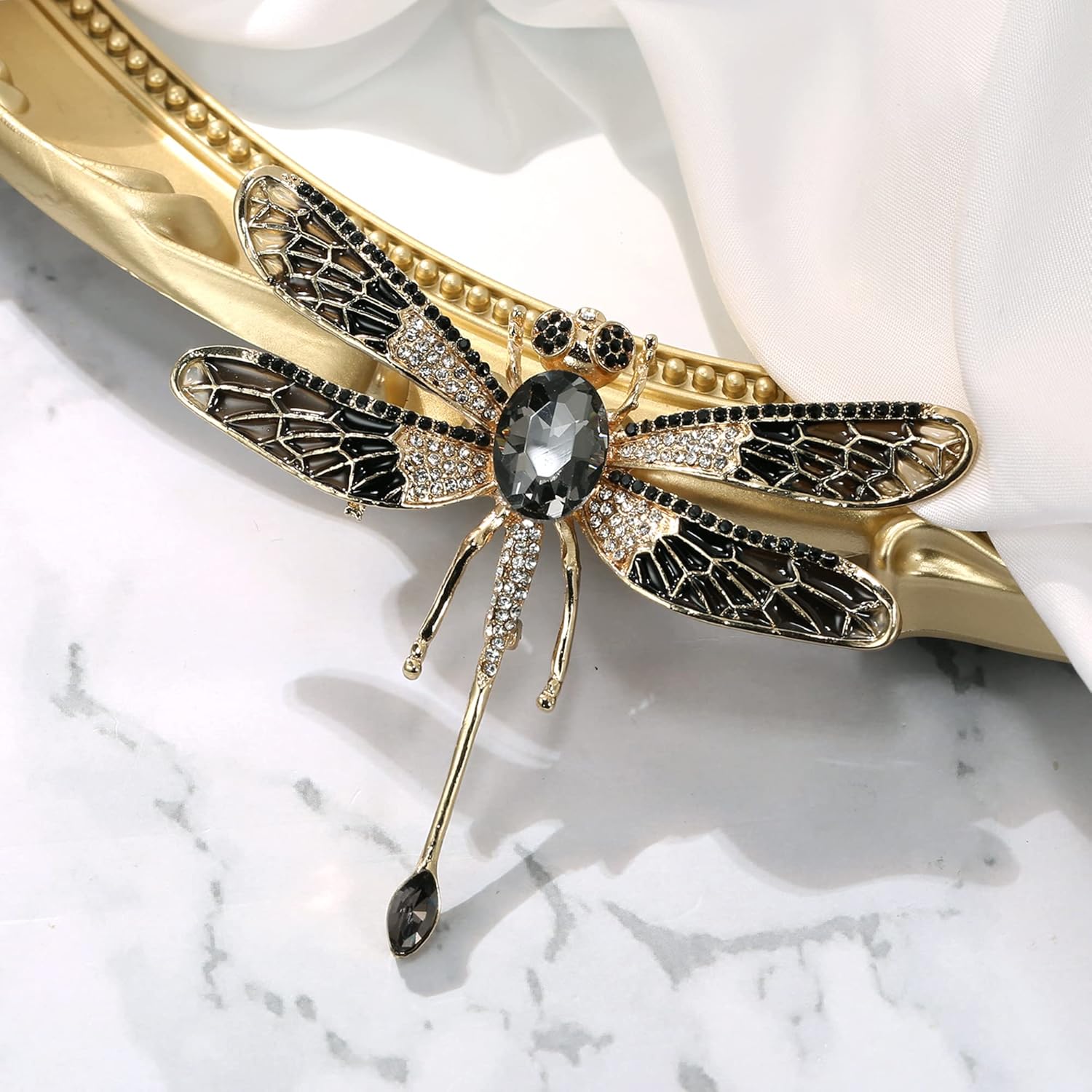 Thumbnail 1 de Clearine Strass Libellen Brosche für Damen – Brosche mit Insekten-Thema aus Strass und Metallmischung