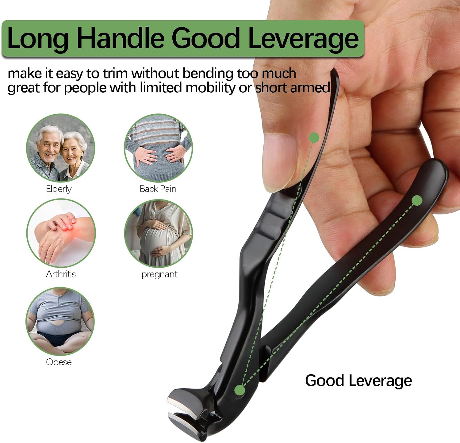 Detalle de VOGARB Long Handled Toenail Clippers for Thick Nails
