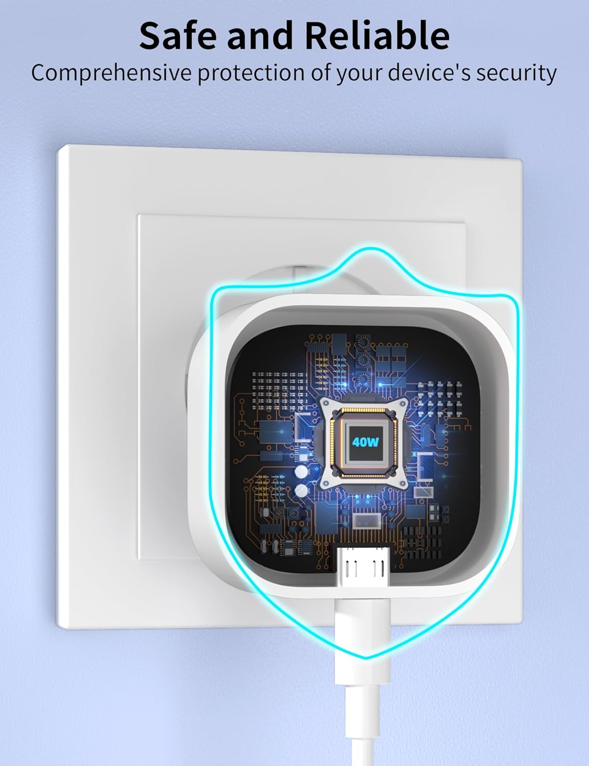 Thumbnail 5 de 40W USB‑C Ladegerät mit USB‑C Kabel (1 m) für iPhone & weitere Geräte – Fast Charger mit PD 3.0