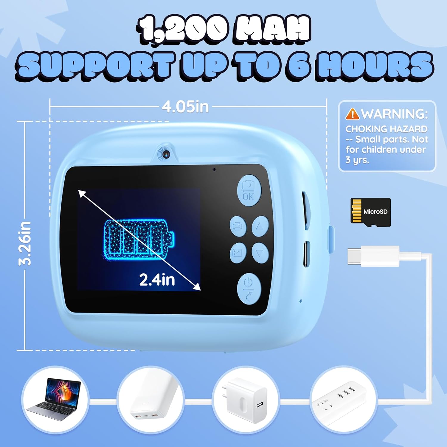Detalle de YOZISS Kids Camera Instant Print: 1080P HD Fun with Instant Photo Printing