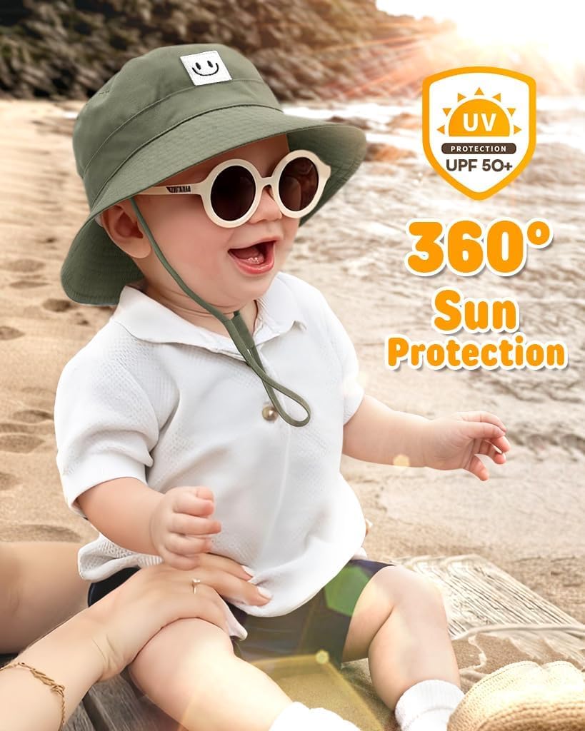 Thumbnail 2 de FURTALK Baby Sun Hat Smile Face Bucket Hat (0-5 Years) – UPF 50+ Sun Protection