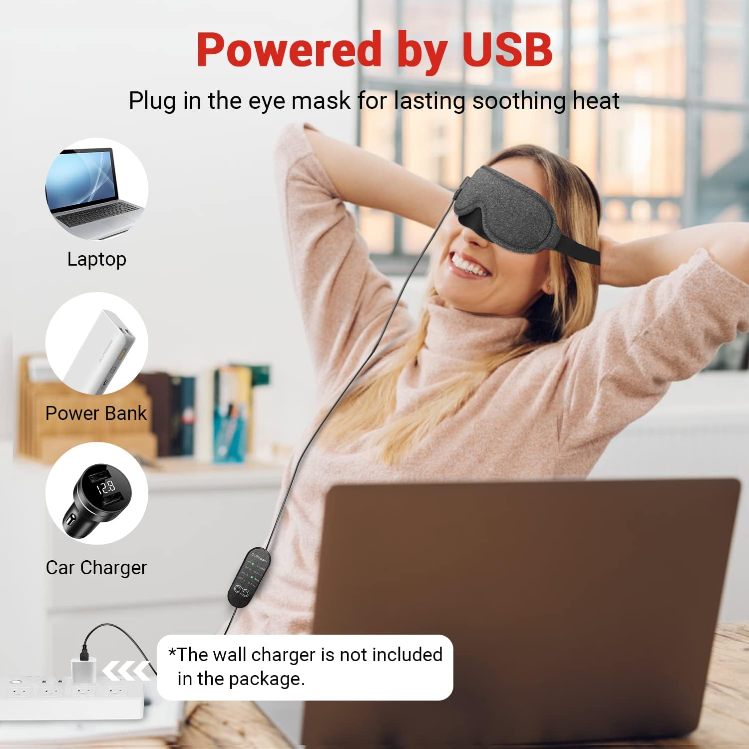 Thumbnail 3 de DR.PREPARE Heated Eye Mask: USB Cotton Eye Compress with Temperature & Timer Control