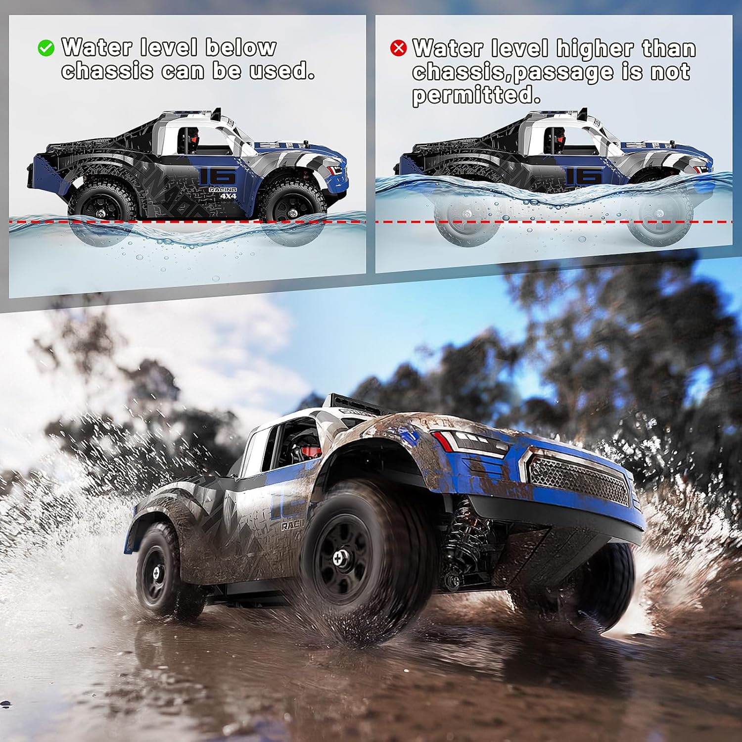 Detalle de Macchina telecomandata professionale 1:16 4WD with LED, 2,4GHz – Drift e Off-Road