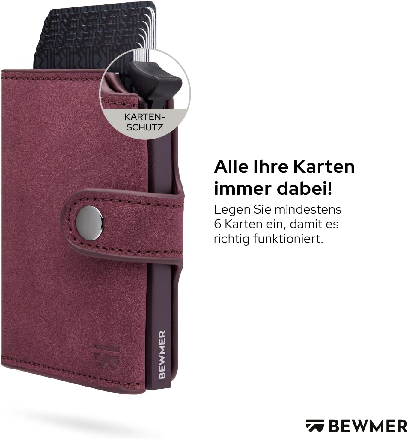 Thumbnail 1 de BEWMER v2 Shielded Slim Wallet mit Münzfach – RFID-Schutz, 9 Kartenplatz, veganem Leder