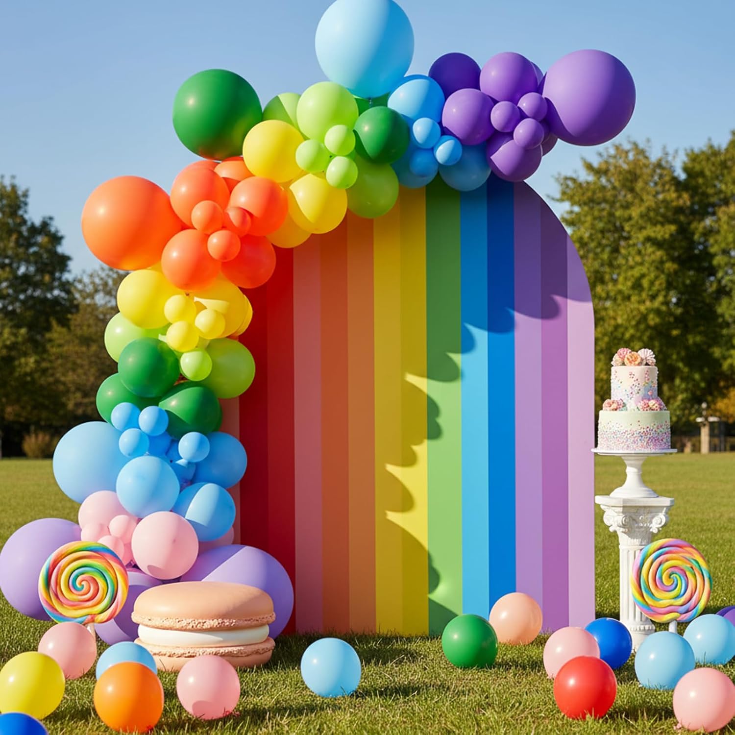 Detalle de RUBFAC Rainbow Balloons 36pcs 18 Inch Large Rainbow Latex Balloons for Party Decor