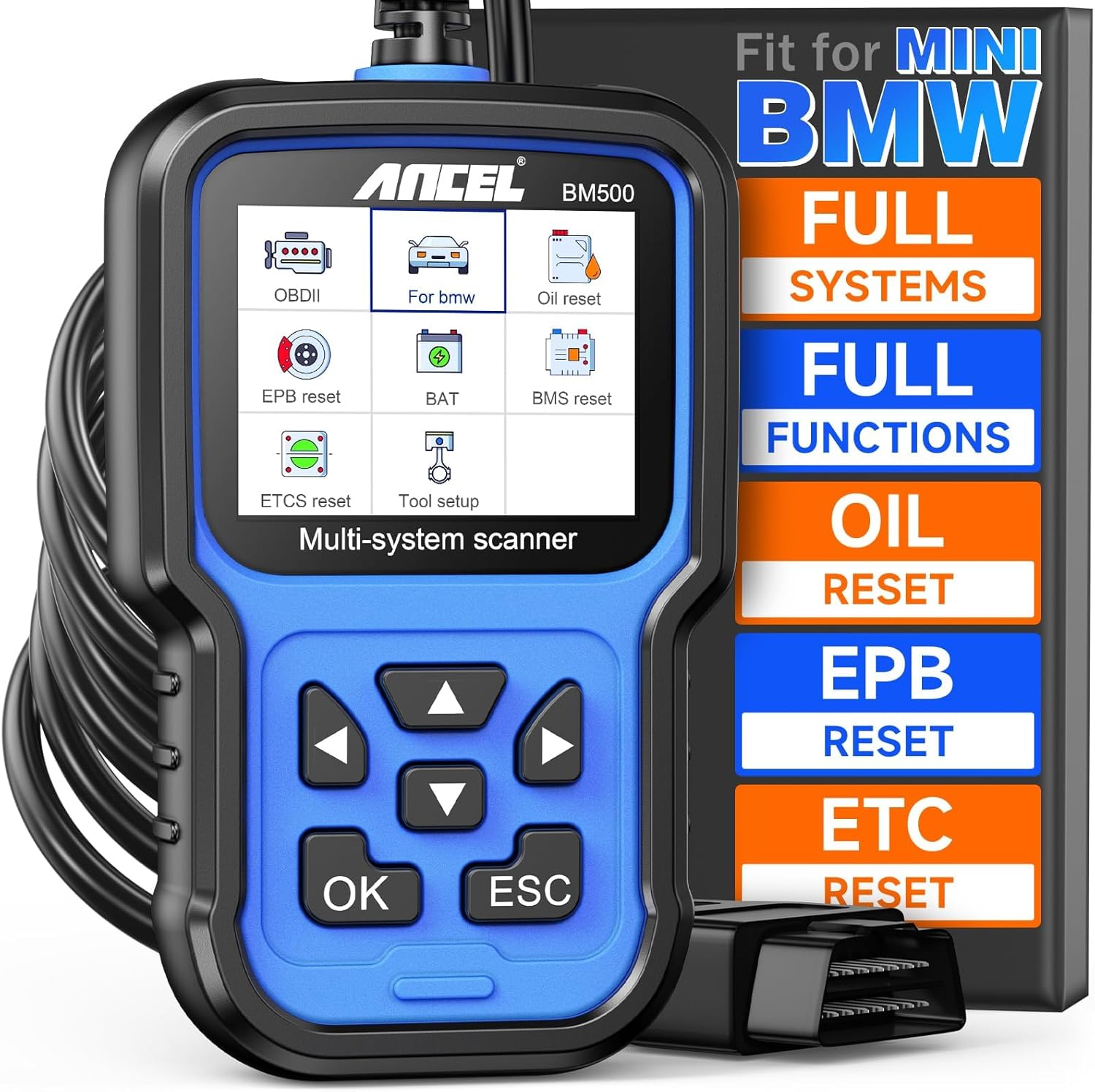 Detalle de ANCEL BM500 Battery Registration Tool 12V car scanner