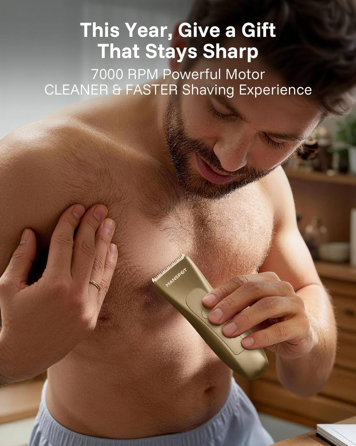 Thumbnail 4 de MANSPOT Manscape grooming trimmer for men (gold) — hair trimmer & shaver for groin, pubic, and more