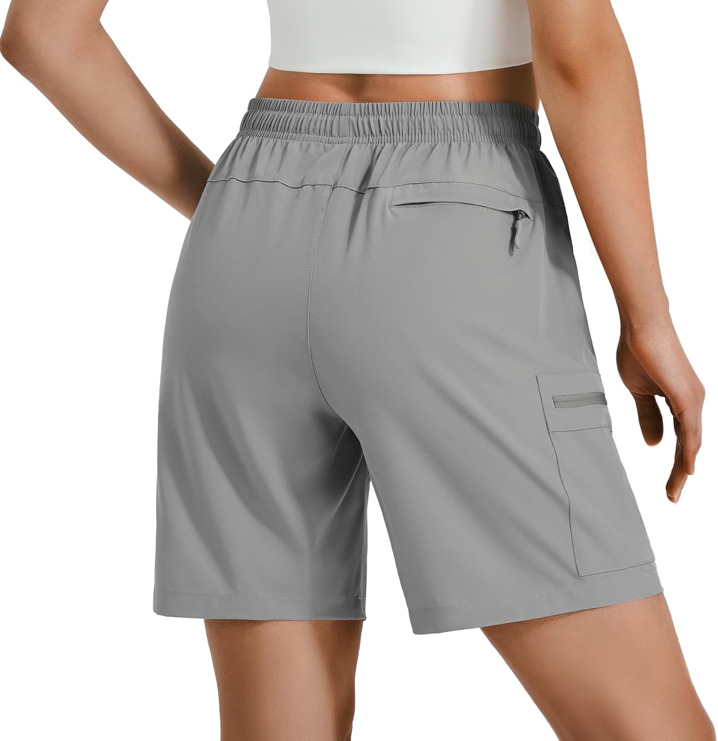 Detalle de Hugut Women's Lightweight Hiking Shorts with Quick-Dry and Water-Repellent Fabric