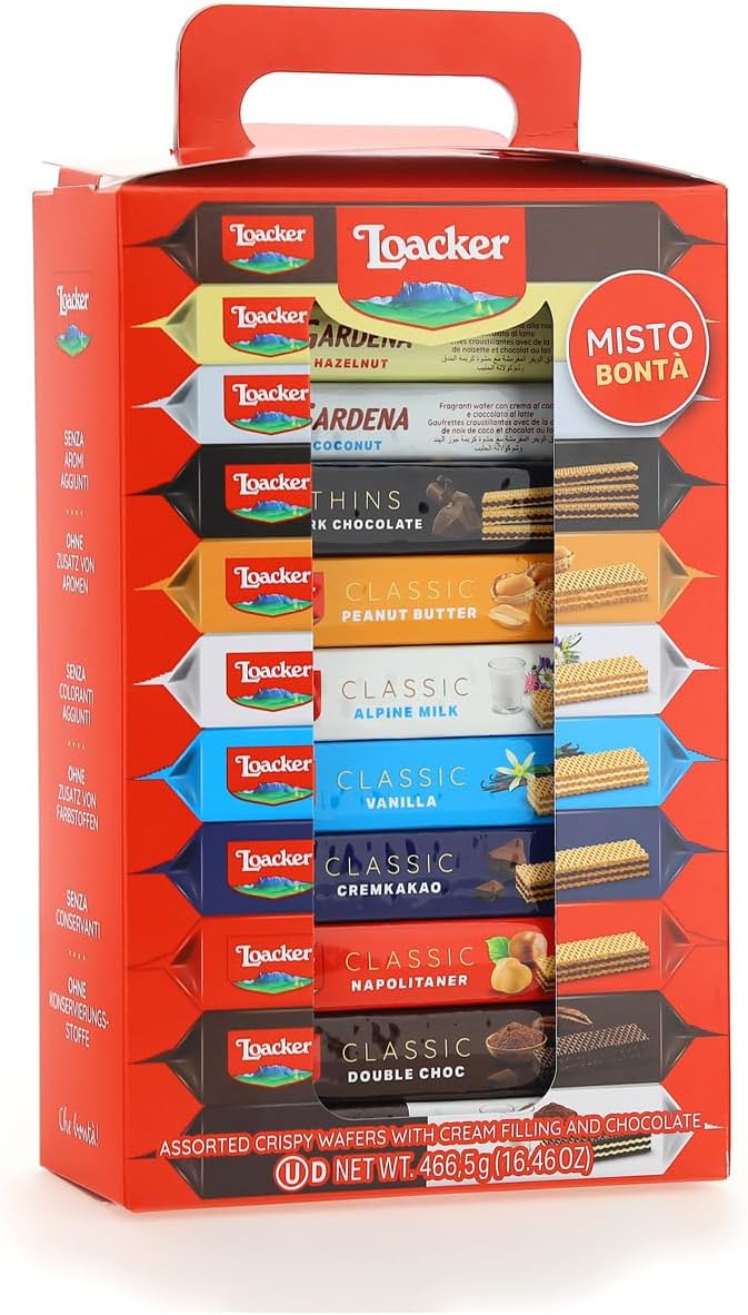 Detalle 2 de Loacker Misto Bontà Edizione 2026 – Confezione Regalo da 466,5 g con 11 Delizie di Wafer