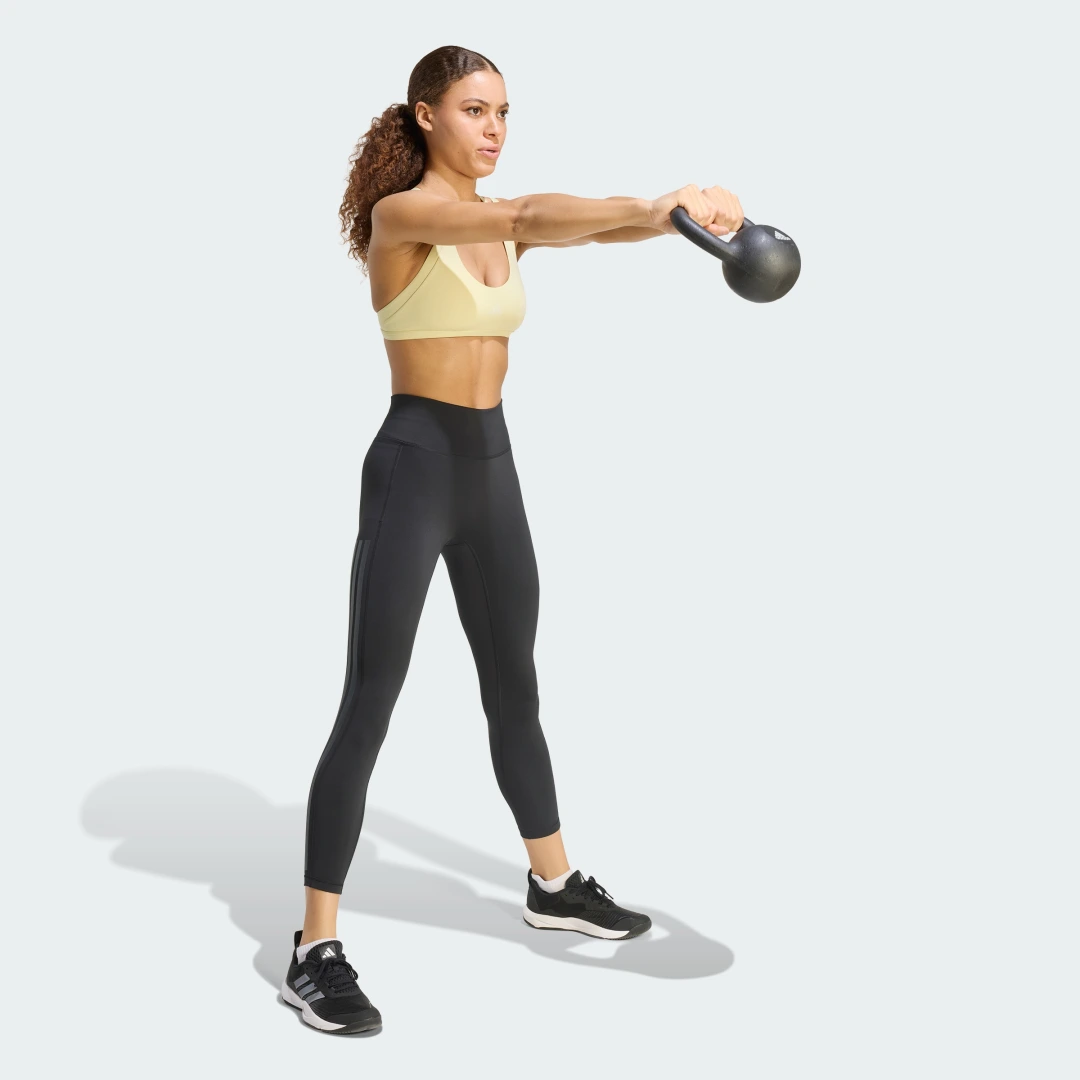 Thumbnail 3 de Sujetador de entrenamiento Optime con tirantes finos de Adidas – poco impacto, color Amarillo