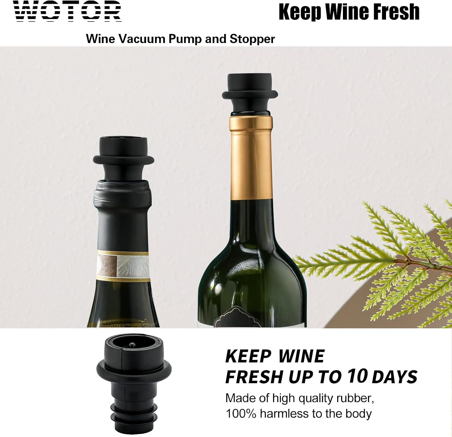 Thumbnail 1 de WOTOR Wine Saver 4 Stoppers 🍷
