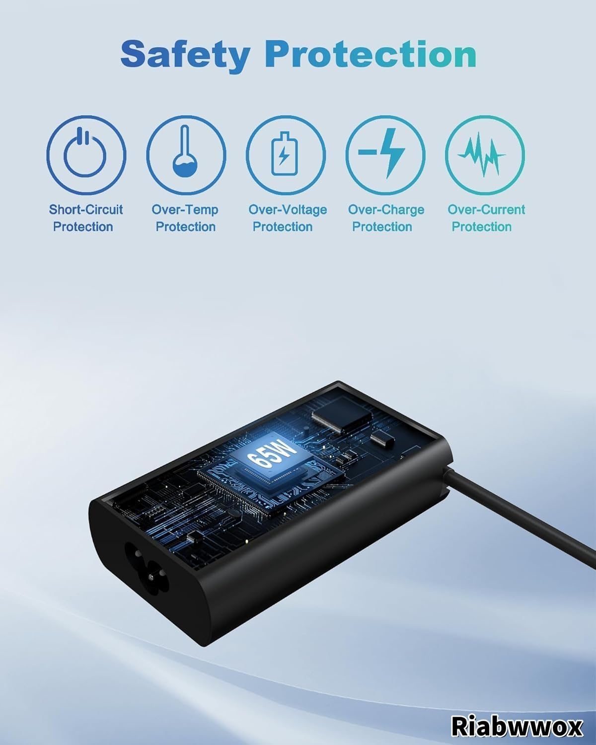 Thumbnail 4 de Riabwwox New Slim USB C Charger 65W