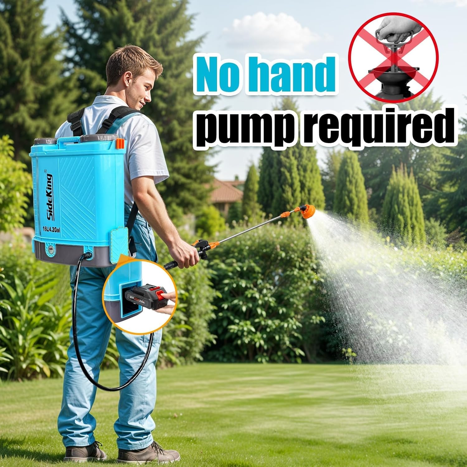 Detalle de SideKing Knapsack Sprayer 16L electric