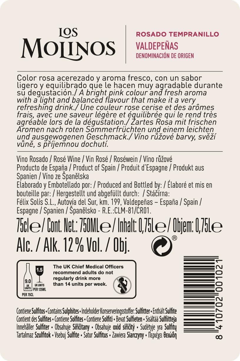 Thumbnail 2 de Los Molinos Tradición Rosado 🍷 Pack 6x750 ml