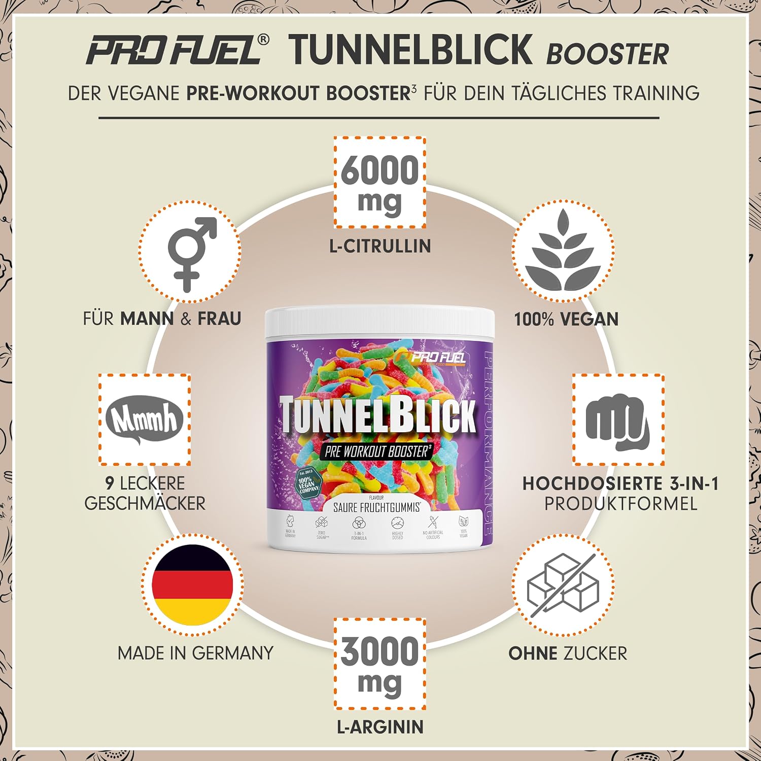 Detalle 2 de TUNNELBLICK Pre-Workout-BoosterÂł 440 g đŹ