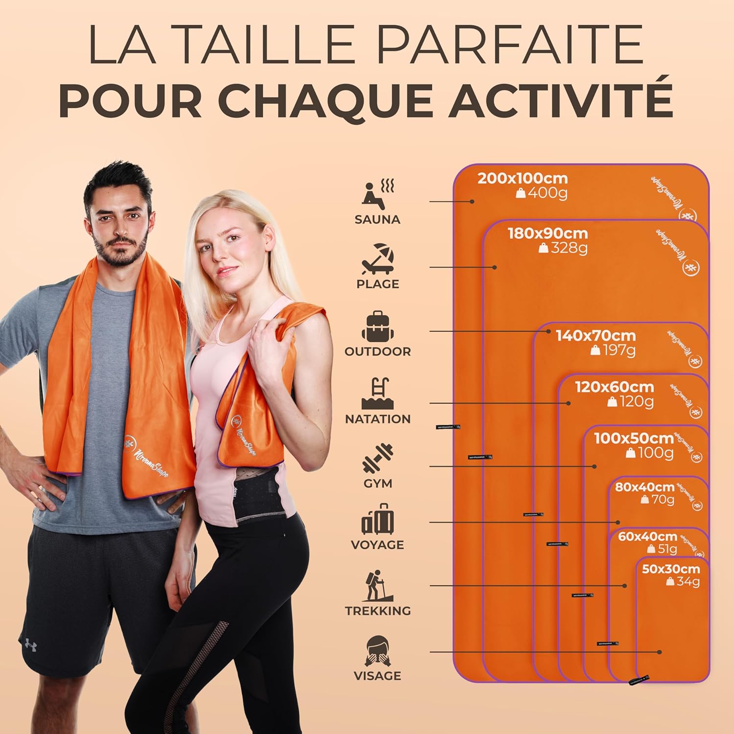 Thumbnail 3 de NirvanaShape Serviette Microfibre – Séchage rapide et légèreté pour le sport, la plage et le voyage